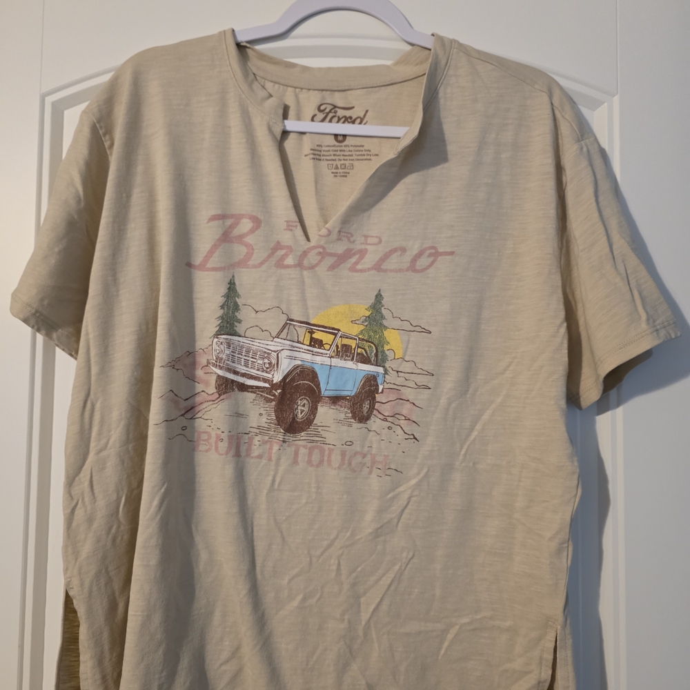 Ford Bronco Beige T-Shirt with Colorful Design